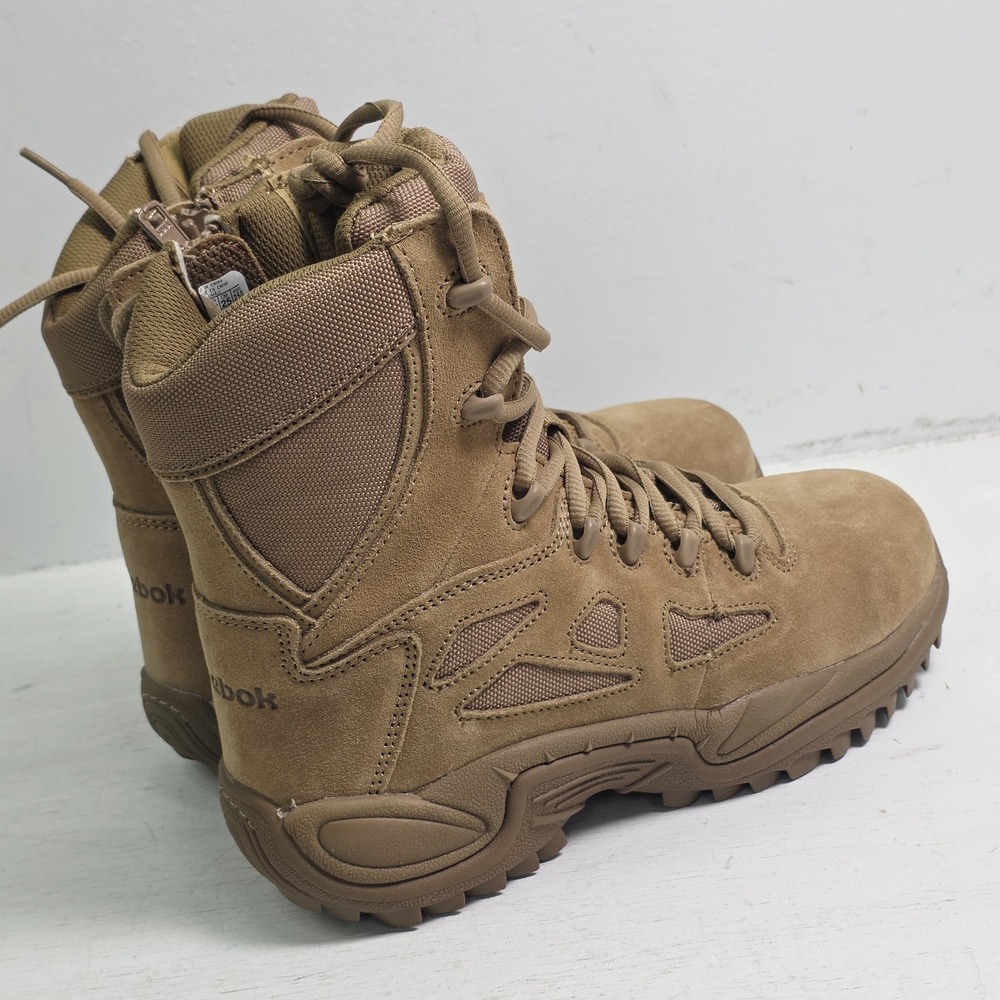 Reebok 8" Rapid Response RB Tactical Boot Coyote Side Zip Comp Toe 8" Sz 7 M - Picture 7 of 13